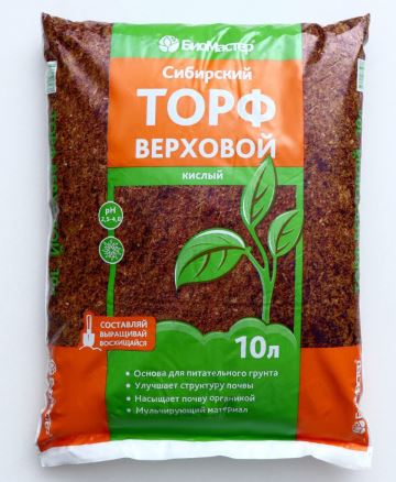 Сибирский верховой торф кислый, 10л - БиоМастер                                                         